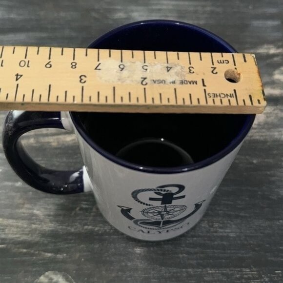 Nautical Calypso Anchor & Compass Mug By Zazzle Navy & White 11 Oz Coffee Cup - Picture 6 of 6